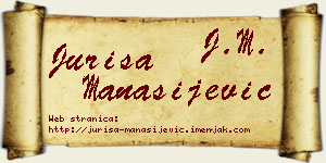 Juriša Manasijević vizit kartica